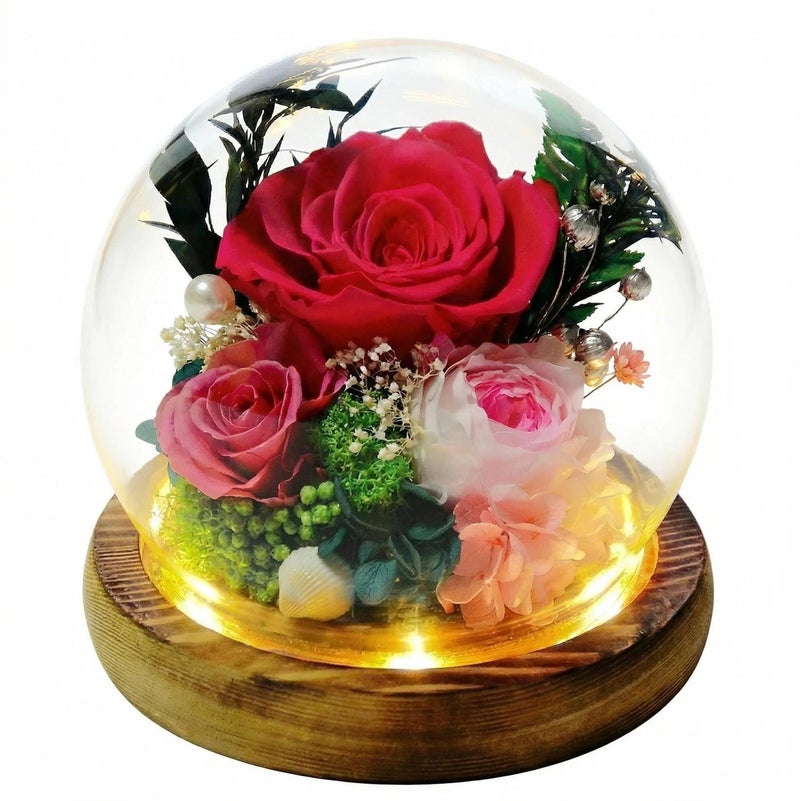 Preserved Rose Flowers With LED Light  - Birthday/Graduation/Valentine's Day - Image 1